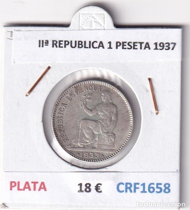 Monedas Rep&uacute;blica: CRF1658 MONEDA ESPA&Ntilde;A II&ordf; REPUBLICA 1 PESETA 1937 PLATA