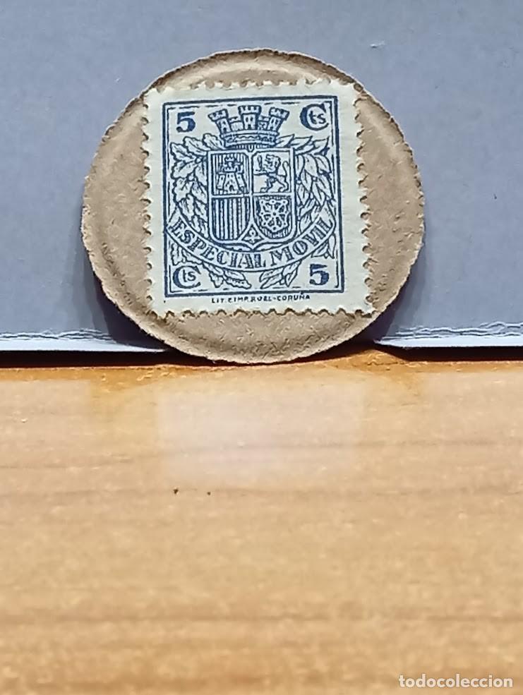 Monedas Rep&uacute;blica: N&ordm; 109 .SELLO MONEDA REPUBLICA . 5 Cts. TIMBRE MOVIL . CORONA TRES TORRES . RRR