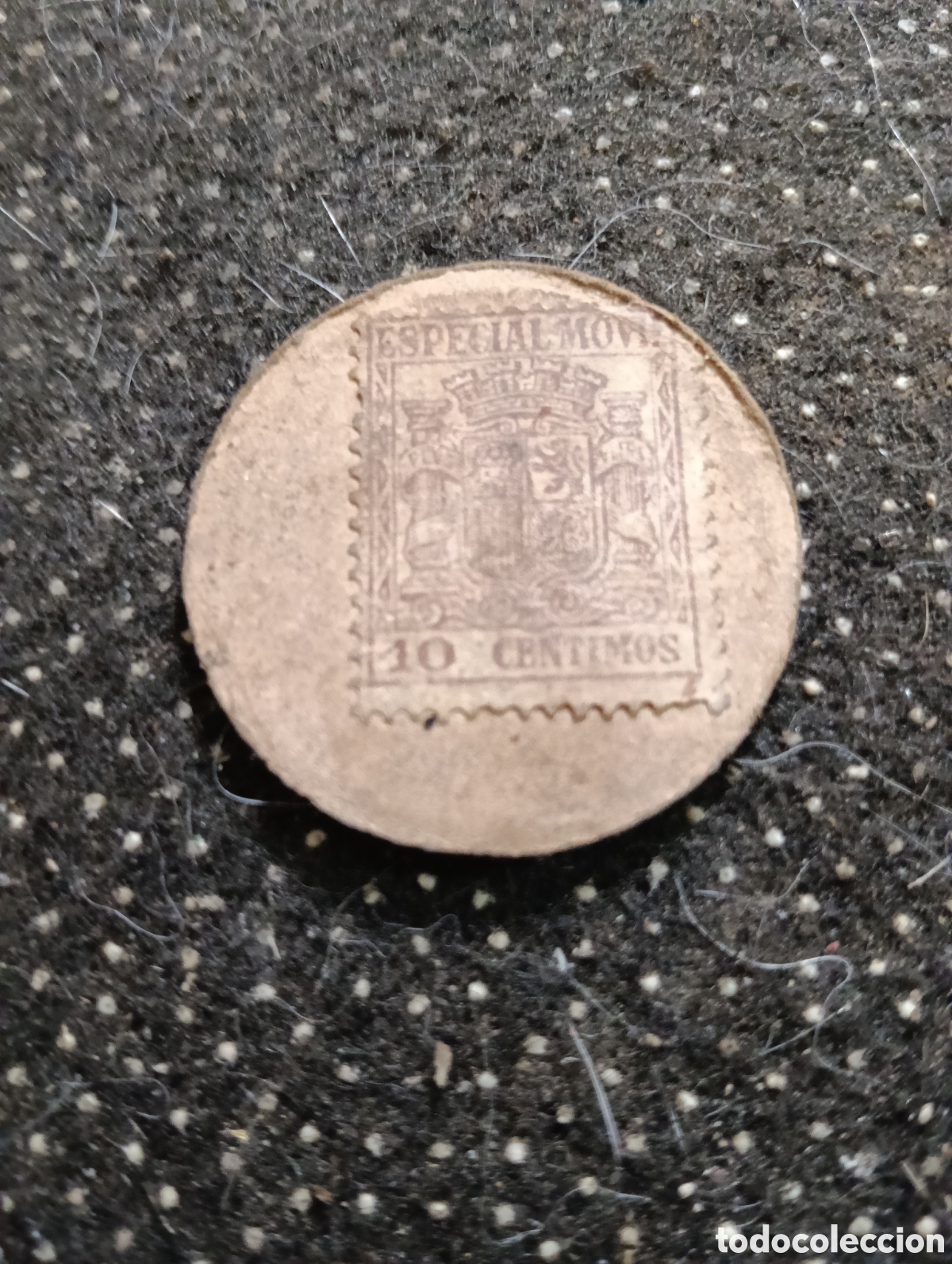 Monedas Rep&uacute;blica: Cart&oacute;n moneda de la Republica Espa&ntilde;ola valor 10 cts. Original de &eacute;poca