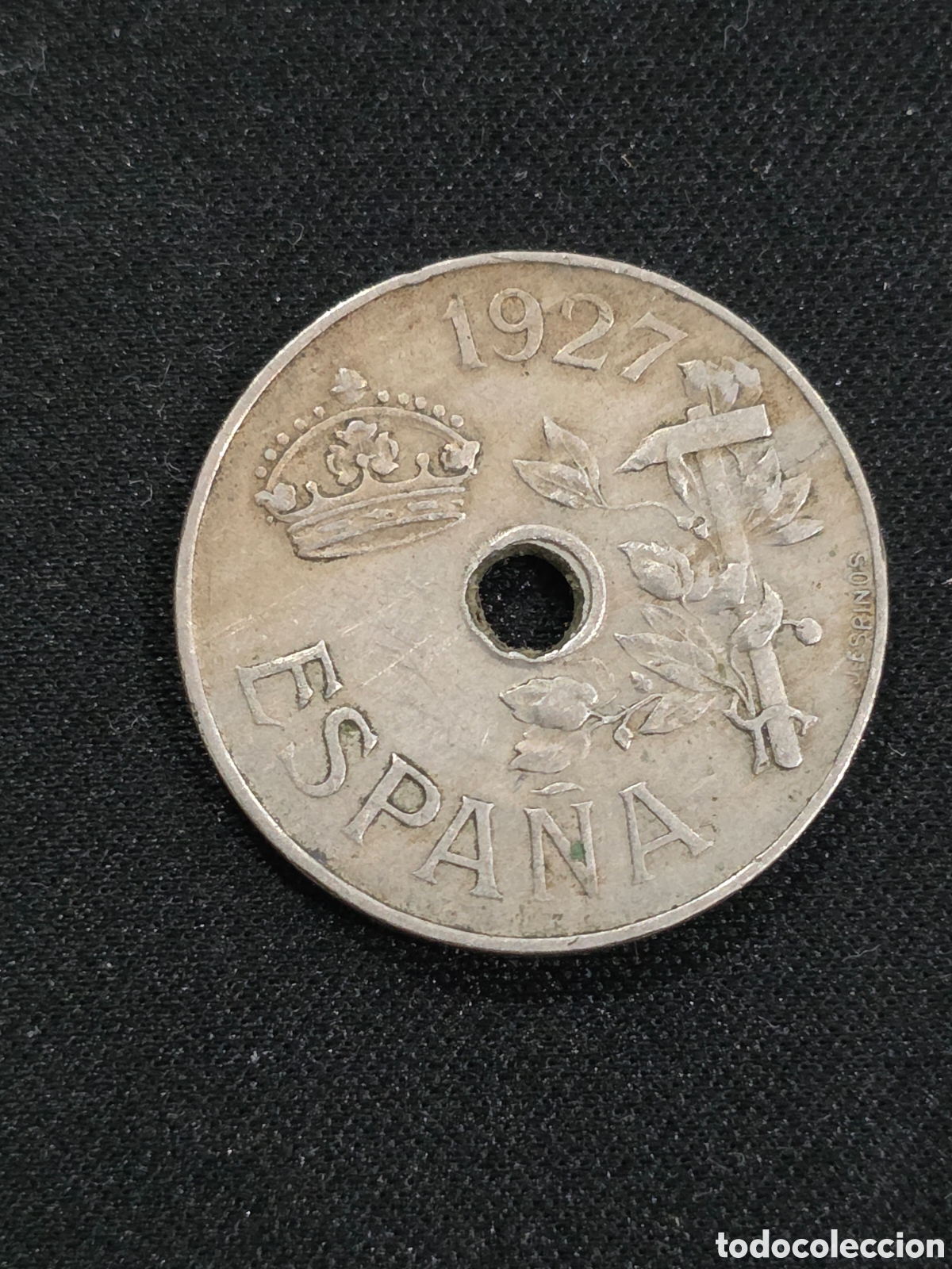 Monedas Rep&uacute;blica: Error 25 c&eacute;ntimos 1927