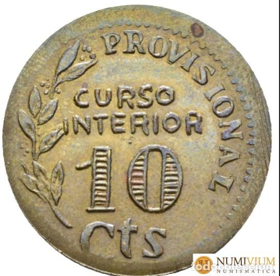 Monedas Rep&uacute;blica: Cazalla de la Sierra (Sevilla). Bando Nacional. Rara. Bella .MBC+