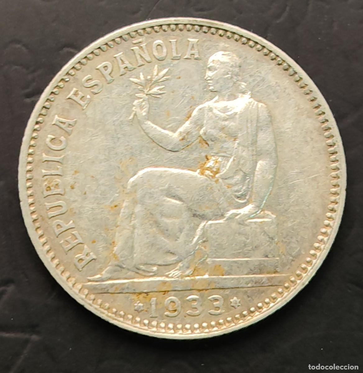 Monedas Rep&uacute;blica: ESPA&Ntilde;A A&Ntilde;O 1933 1 PTA PLATA , II REPUBLICA