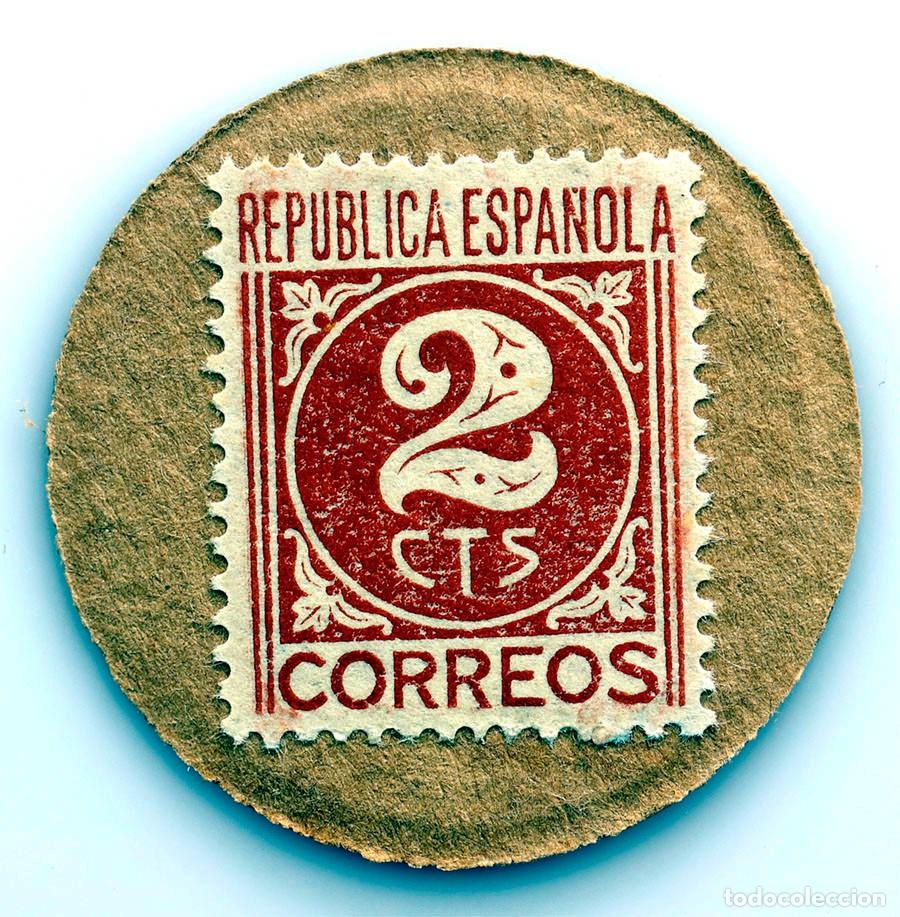 Monedas Rep&uacute;blica: Spain-Guerra civil. Sello moneda 2 c&eacute;ntimos. Republica Espa&ntilde;ola. SC/UNC.