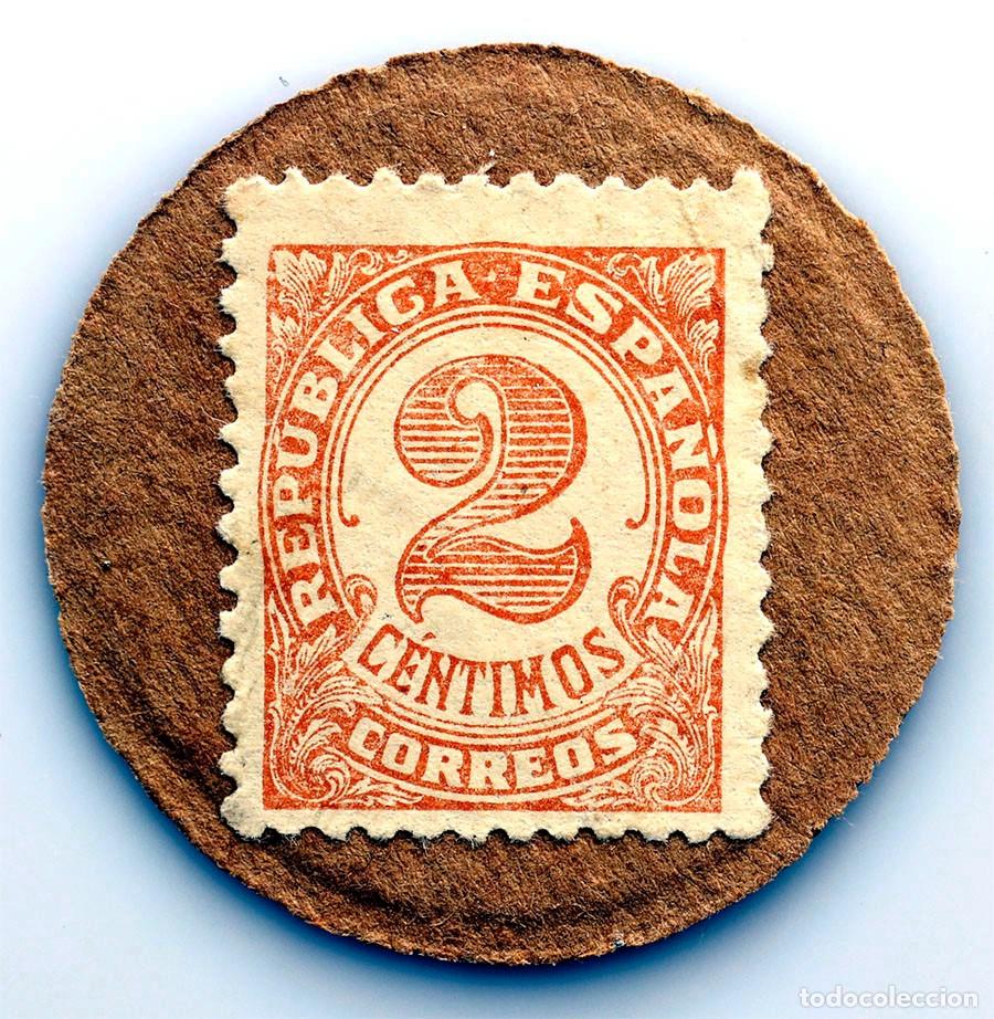 Monedas Rep&uacute;blica: Spain-Guerra civil. Sello moneda 2 c&eacute;ntimos. Republica Espa&ntilde;ola. SC/UNC.