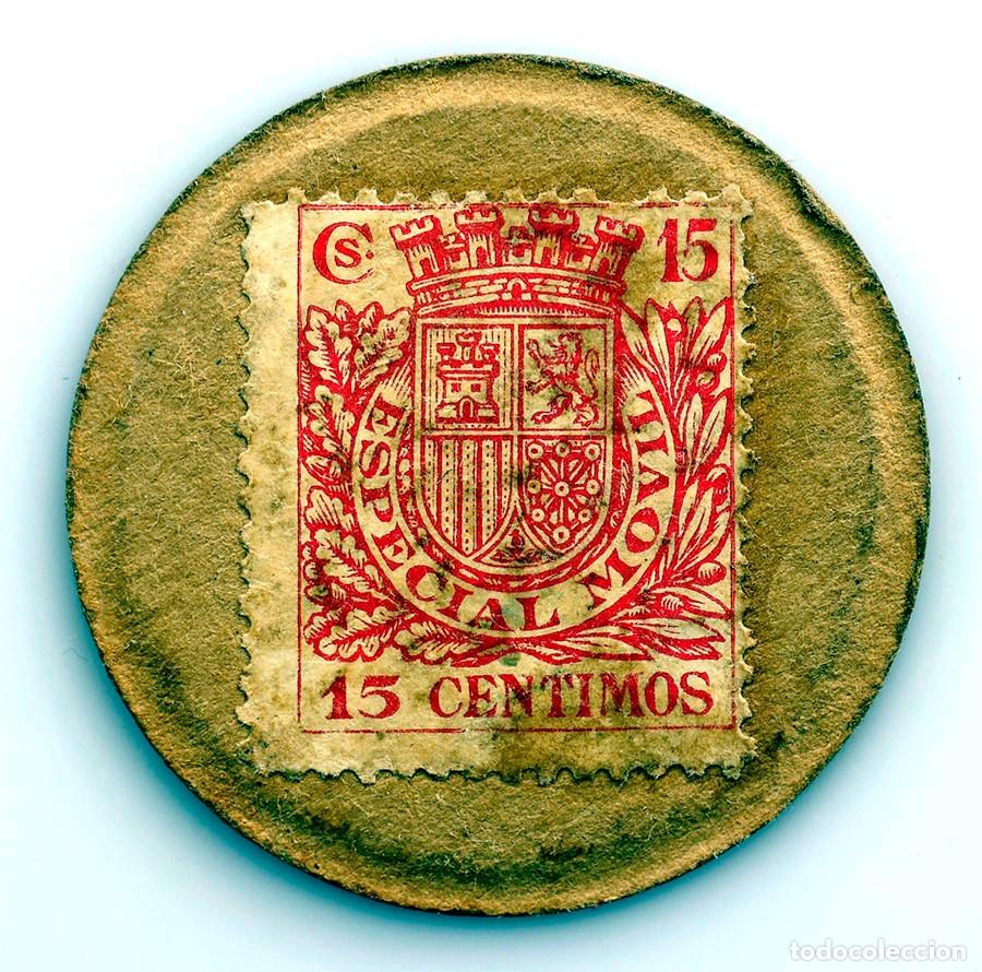 Monedas Rep&uacute;blica: Spain-Guerra civil. Sello moneda 15 c&eacute;ntimos. Especial Movil. EBC/XF.