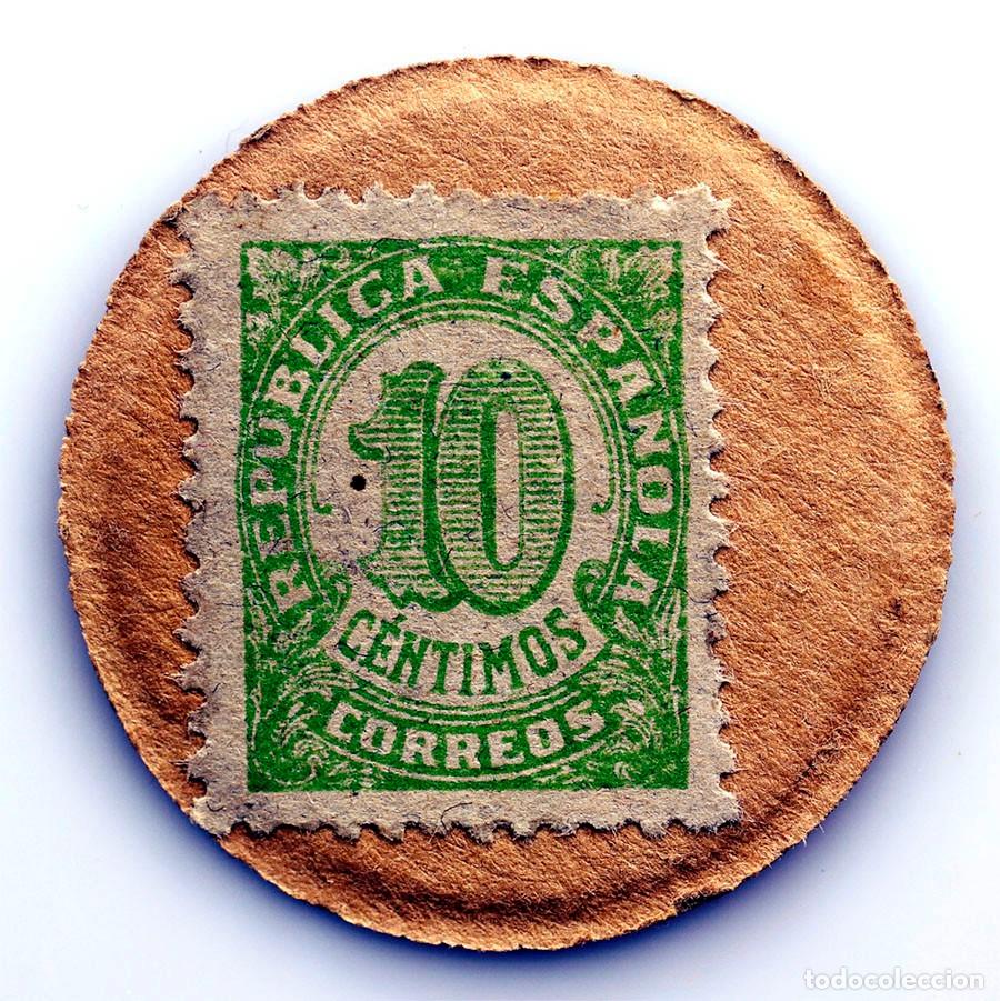 Monedas Rep&uacute;blica: Spain-Guerra civil. Sello moneda 10 c&eacute;ntimos. Republica Espa&ntilde;ola. SC/UNC