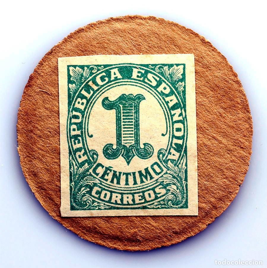 Monedas Rep&uacute;blica: Spain-Guerra civil. Sello moneda 1 c&eacute;ntimo. Republica Espa&ntilde;ola. SC/UNC