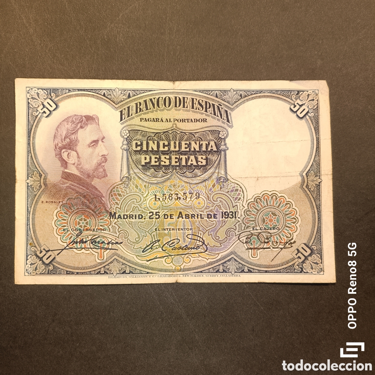 Monedas Rep&uacute;blica: Billete de 50 pesetas 1931
