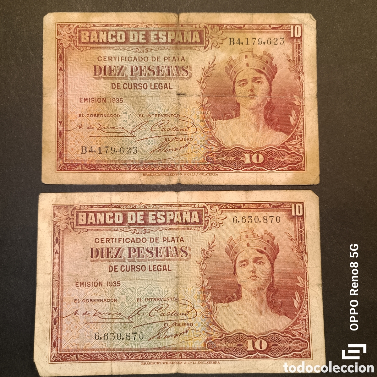 Monedas Rep&uacute;blica: Billetes 20 pesetas 1935