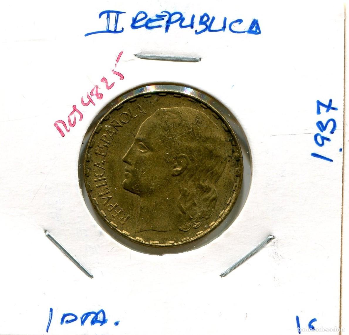 Monedas Rep&uacute;blica: UNA PESETA II REPUBLICA A&Ntilde;O 1937 ( MES4825 )