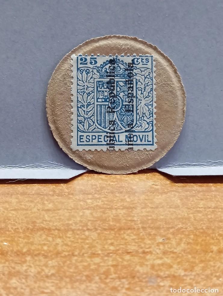 Moedas Rep&uacute;blica: N&ordm; 107 .SELLO MONEDA REPUBLICA .25 Cts. TIMBRE MOVIL
