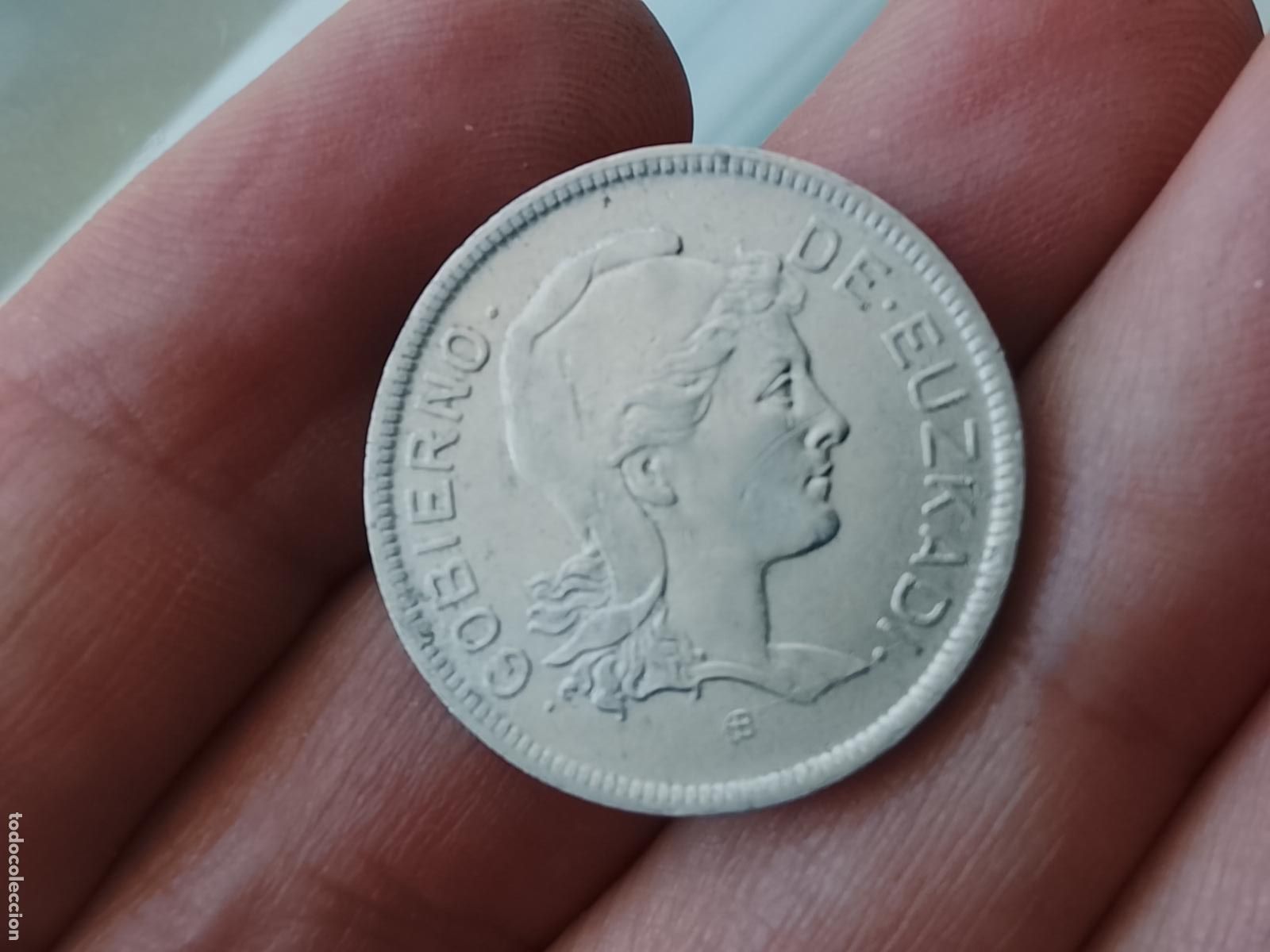 Republic Coins: 2 Pesetas. Gobierno De Euzkadi ( Euskadi ) 1937. Rep&uacute;blica Guerra Civil Espa&ntilde;a
