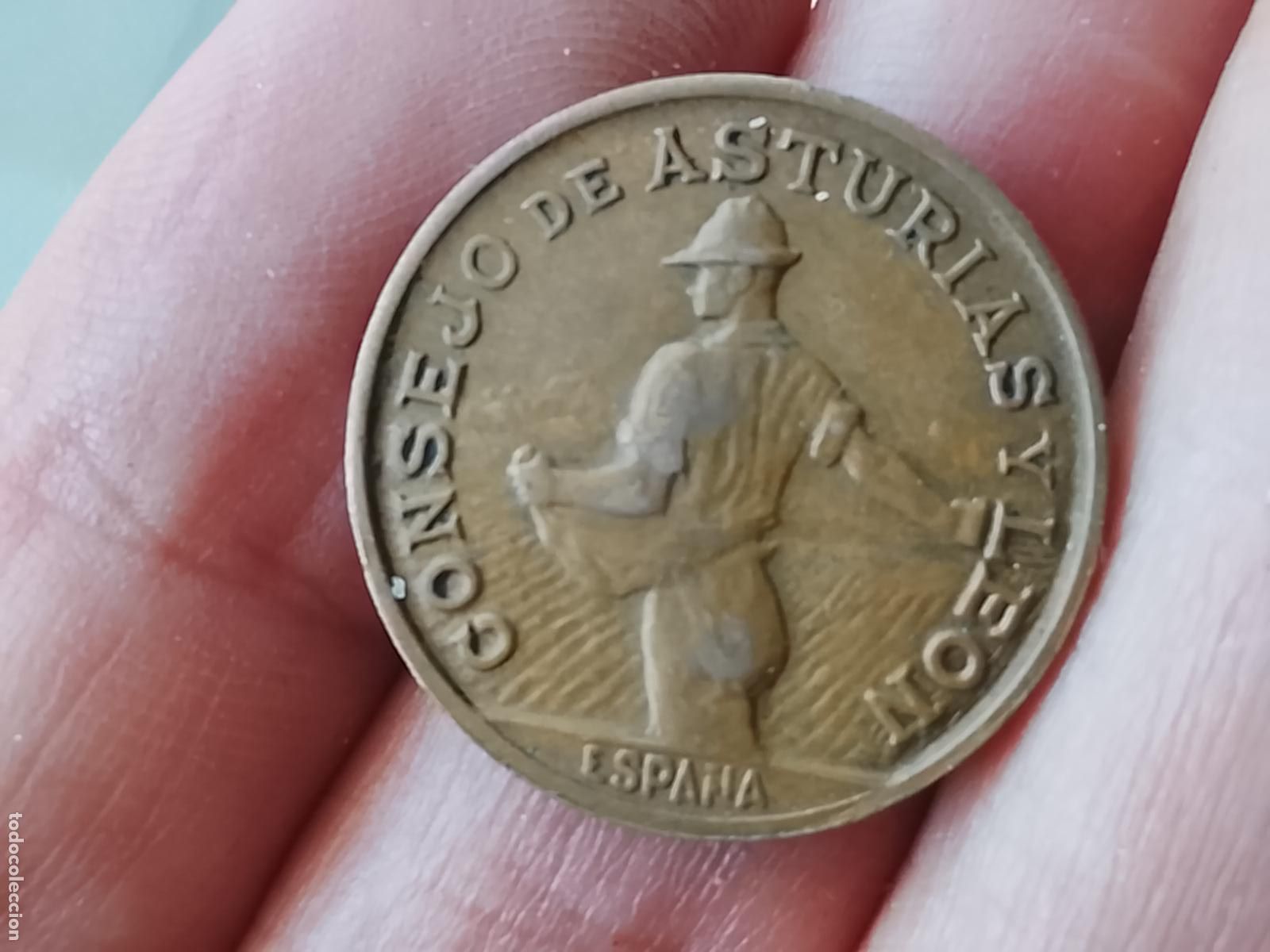 Monedas Rep&uacute;blica: 1 PESETA DEL CONCEJO DE ASTURIAS Y LEON 1937
