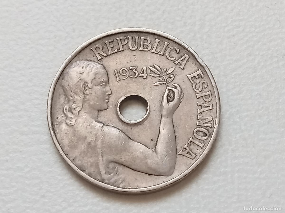 Monete Repubblica: II REP&Uacute;BLICA 25 C&Eacute;NTIMOS 1934 MBC