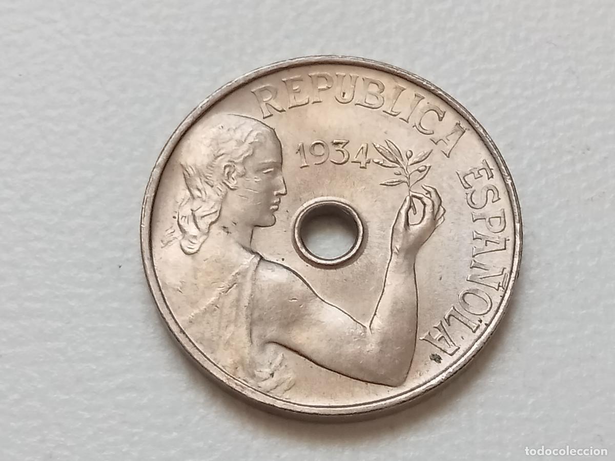 Monete Repubblica: II REP&Uacute;BLICA 25 C&Eacute;NTIMOS 1934 EBC-