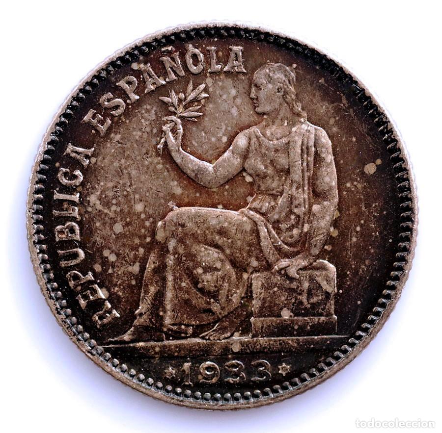 Monete Repubblica: SC-Spain. II Republica Espa&ntilde;ola. 1 peseta 1933*3-4 Madrid. EBC-/XF- Plata 5 g.