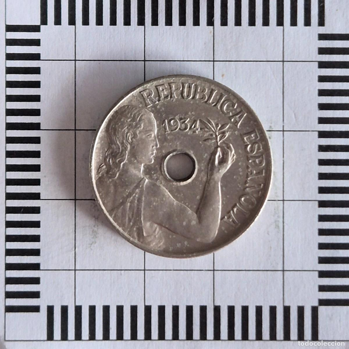 Monedas Rep&uacute;blica: 2&ordf; REP&Uacute;BLICA ESPA&Ntilde;OLA, 25 C&Eacute;NTIMOS, 1934. (KM#751).