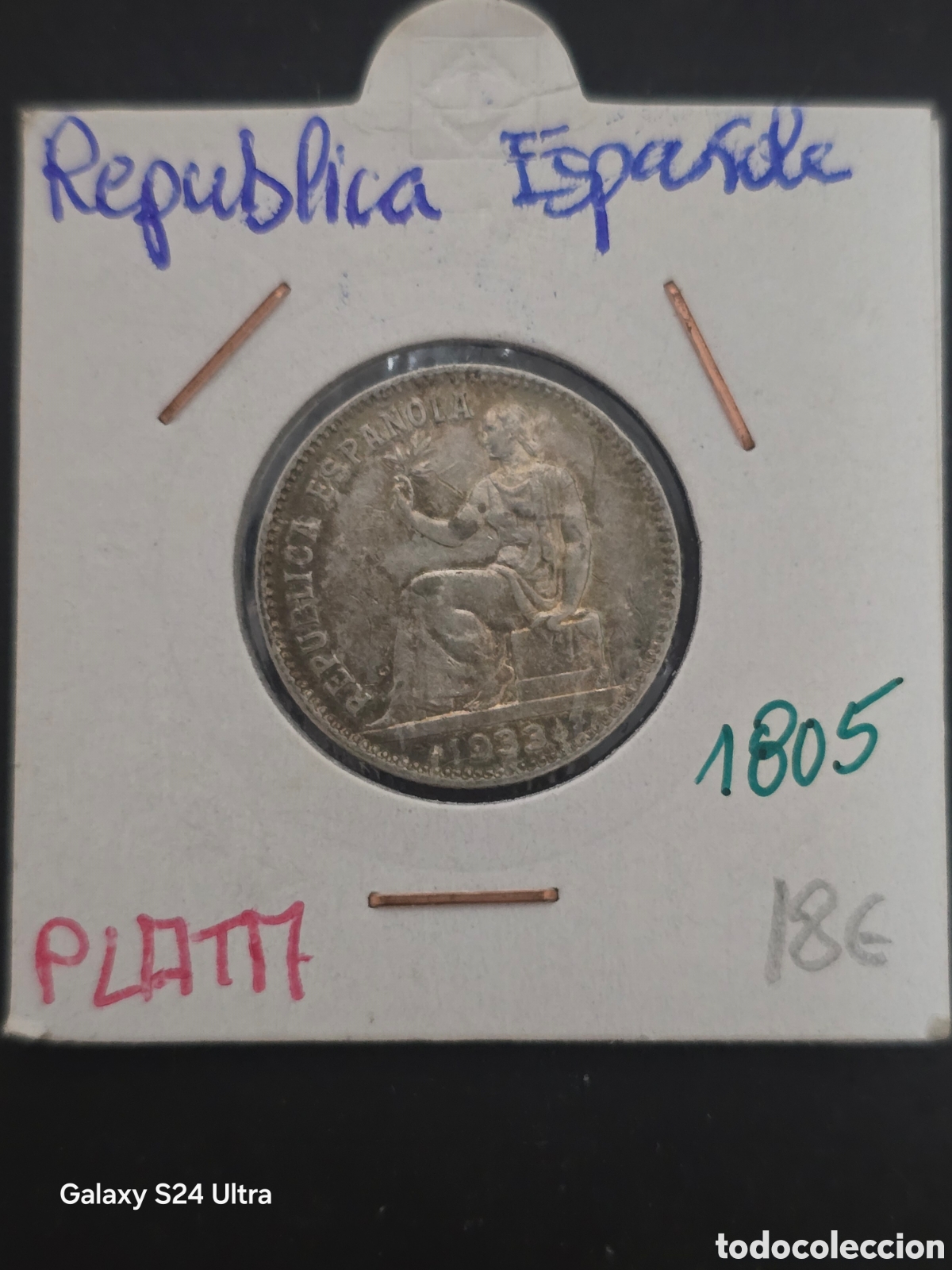Monedas Rep&uacute;blica: 1 PESETA DE 1933..*3*4...5 GRAMOS DE PLATA.....PRECIOSA...S3/07....ES EL DE LAS FOTOS