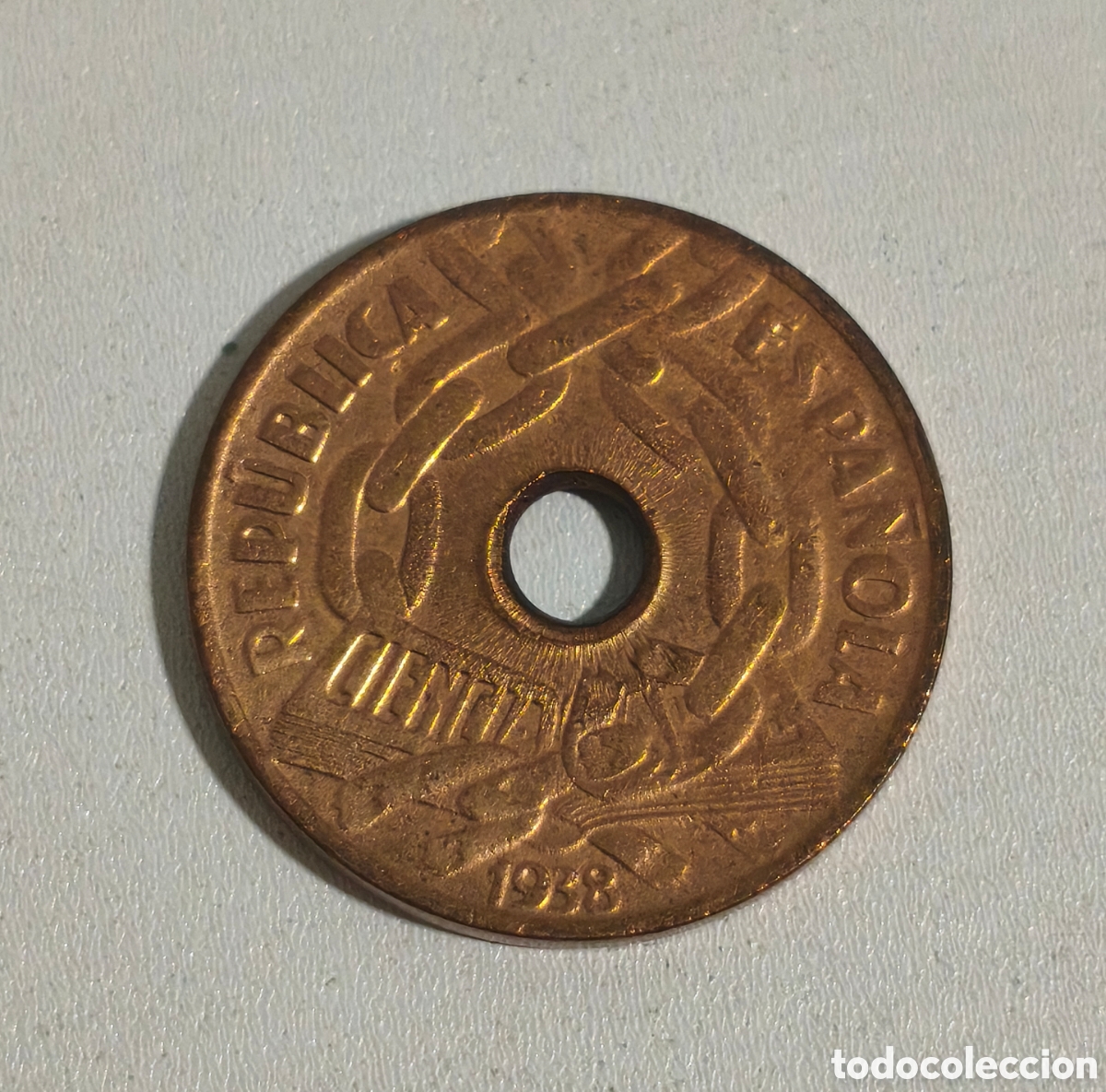 Monedas Rep&uacute;blica: 25 C&Eacute;NTIMOS 1938 REP&Uacute;BLICA