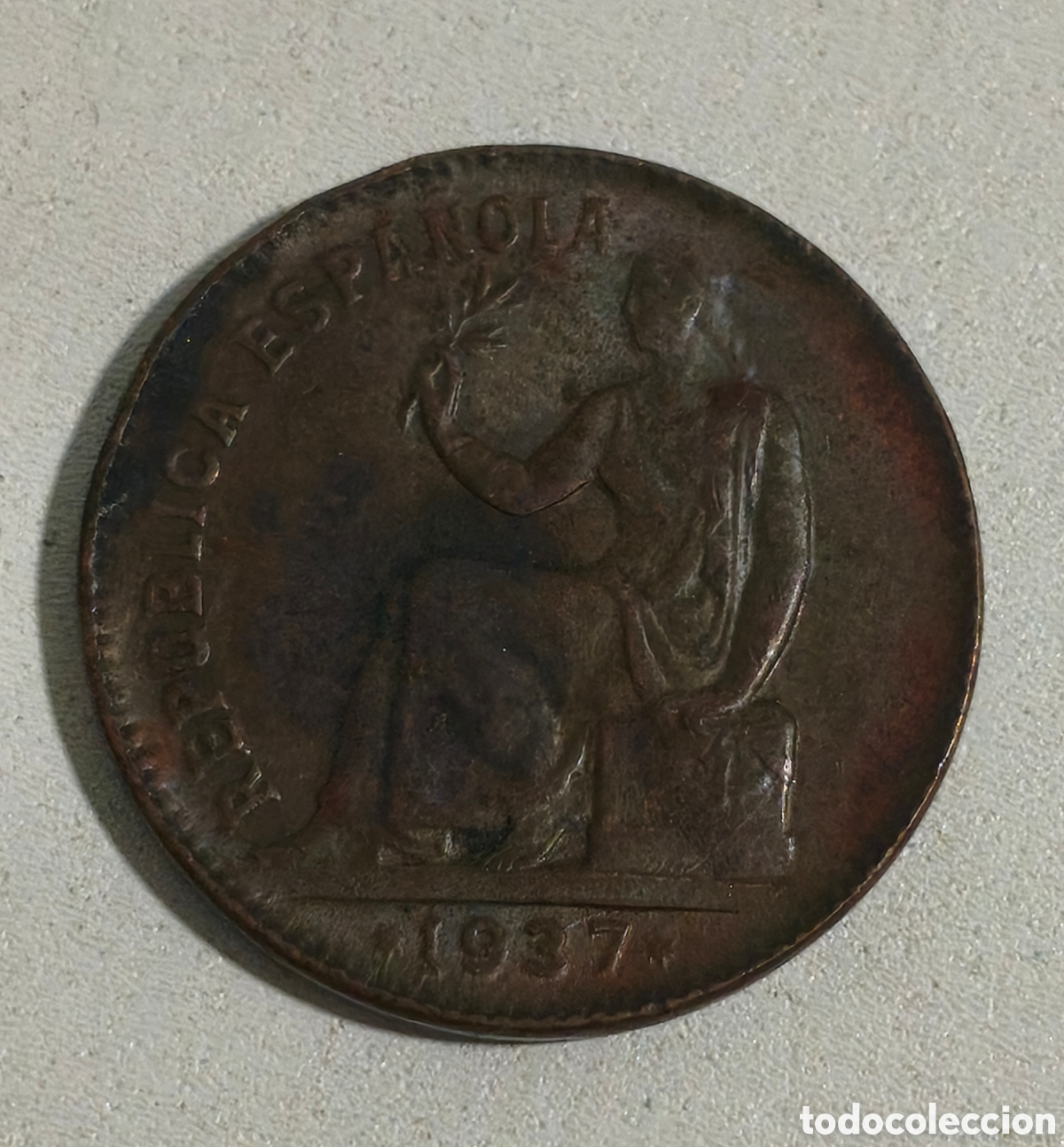 Republic Coins: 50 C&Eacute;NTIMOS 1937 REVES GIRADO