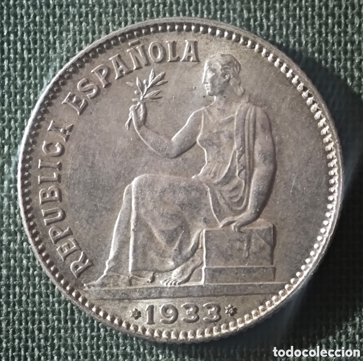 Moedas Rep&uacute;blica: 1 PESETA DE LA II REP&Uacute;BLICA ESPA&Ntilde;OLA 1933 (*3-4) SIN CIRCULAR