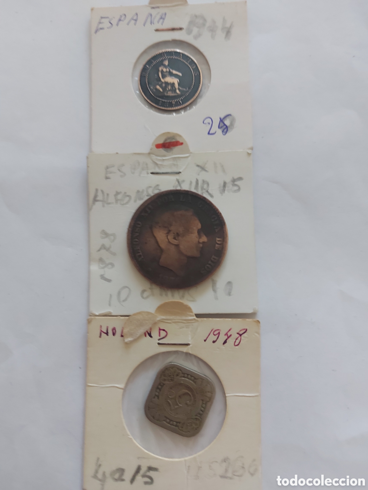 Monedas Rep&uacute;blica: 2 monedss de Espa&ntilde;a y1de H