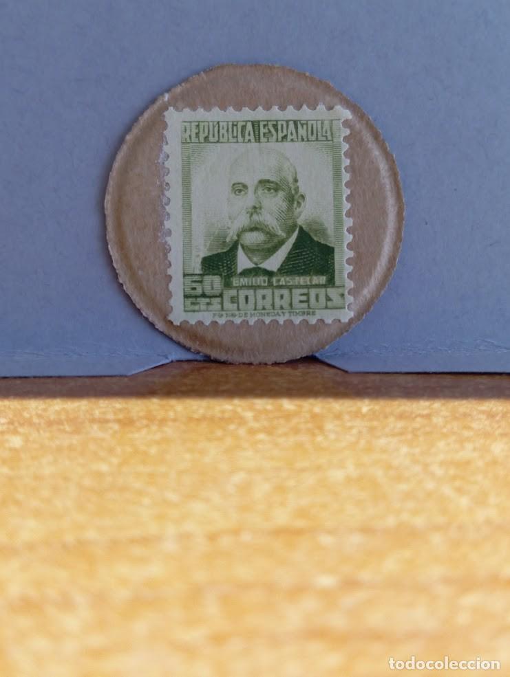 Monedas Rep&uacute;blica: N&ordm;25.SELLO MONEDA REPUBLICA. 60Cts. EMILIO CASTELAR .