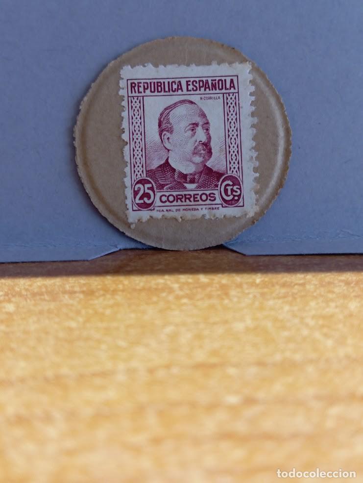 Monedas Rep&uacute;blica: N&ordm;12. SELLO MONEDA REPUBLICA . 25 Cts. MANUEL RUIZ ZORRILLA .