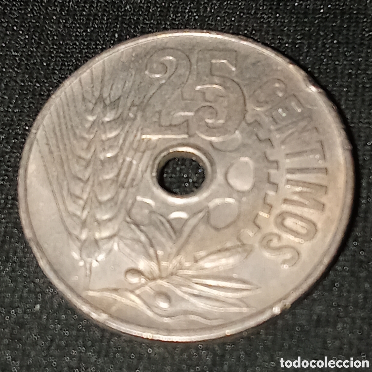 Monedas Rep&uacute;blica: Espa&ntilde;a 25 c&eacute;ntimos a&ntilde;o 1934 - Foto 2