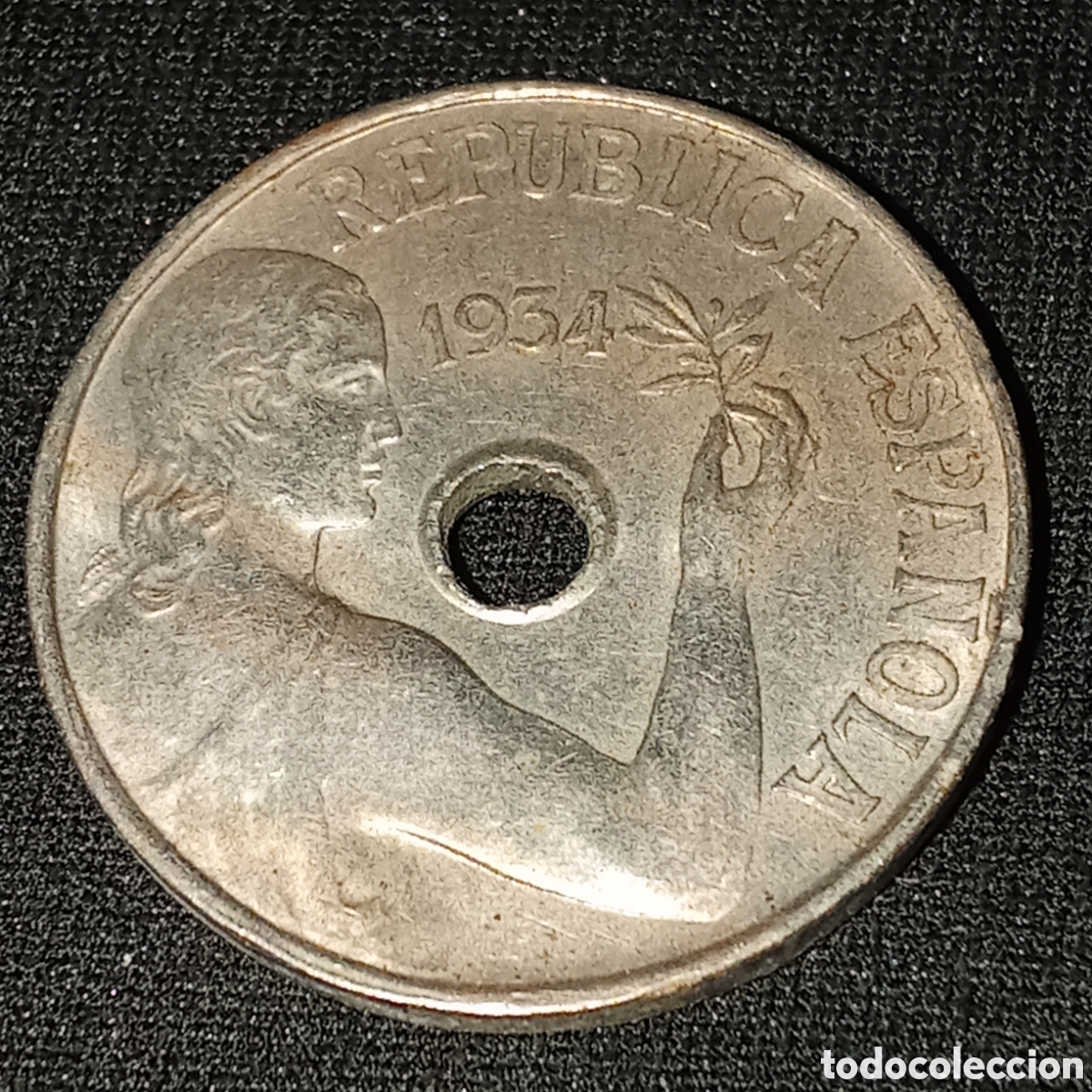 Moedas Rep&uacute;blica: Espa&ntilde;a 25 c&eacute;ntimos a&ntilde;o 1934