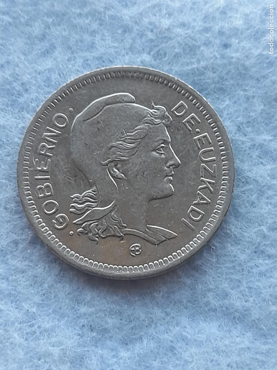 M&uuml;nzen der Zweiten Republik: Gobierno de Euzkadi. 1 Peseta. A&ntilde;o 1937. Sin Circular.