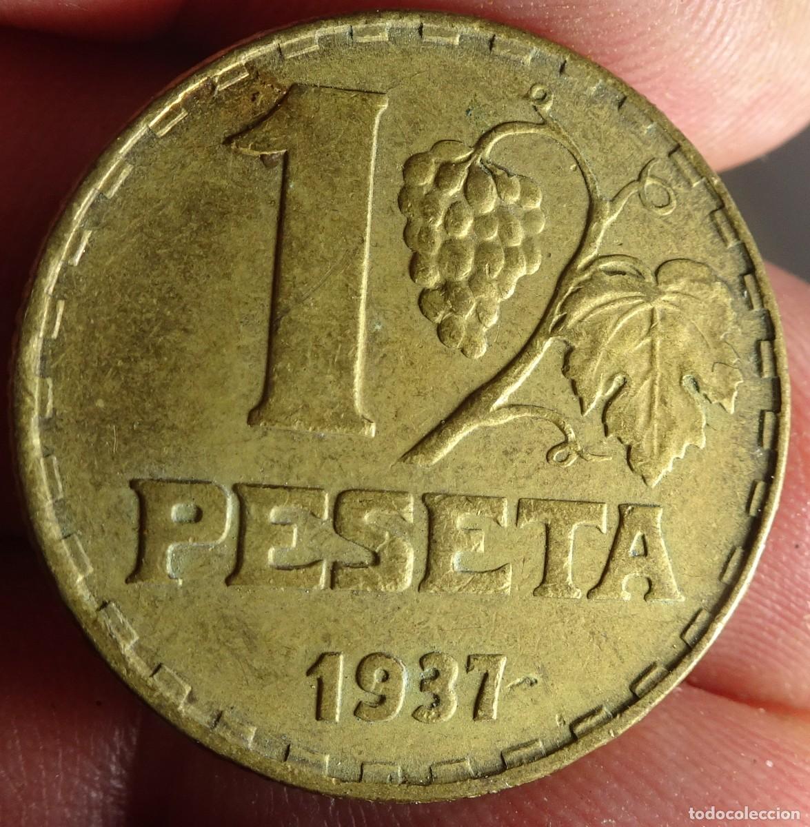 Monnaies R&eacute;publique: ANTIGUA MONEDA 1 PESETA, 1937, REP&Uacute;BLICA ESPA&Ntilde;OLA, VER FOTOS