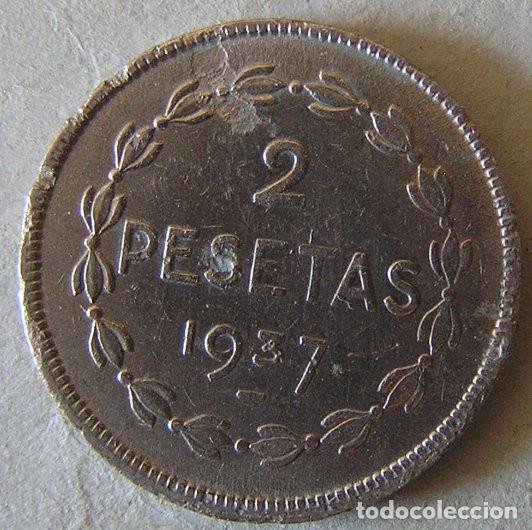 Monedas Rep&uacute;blica: EUZKADI - 2 PESETAS 1937 - Foto 2
