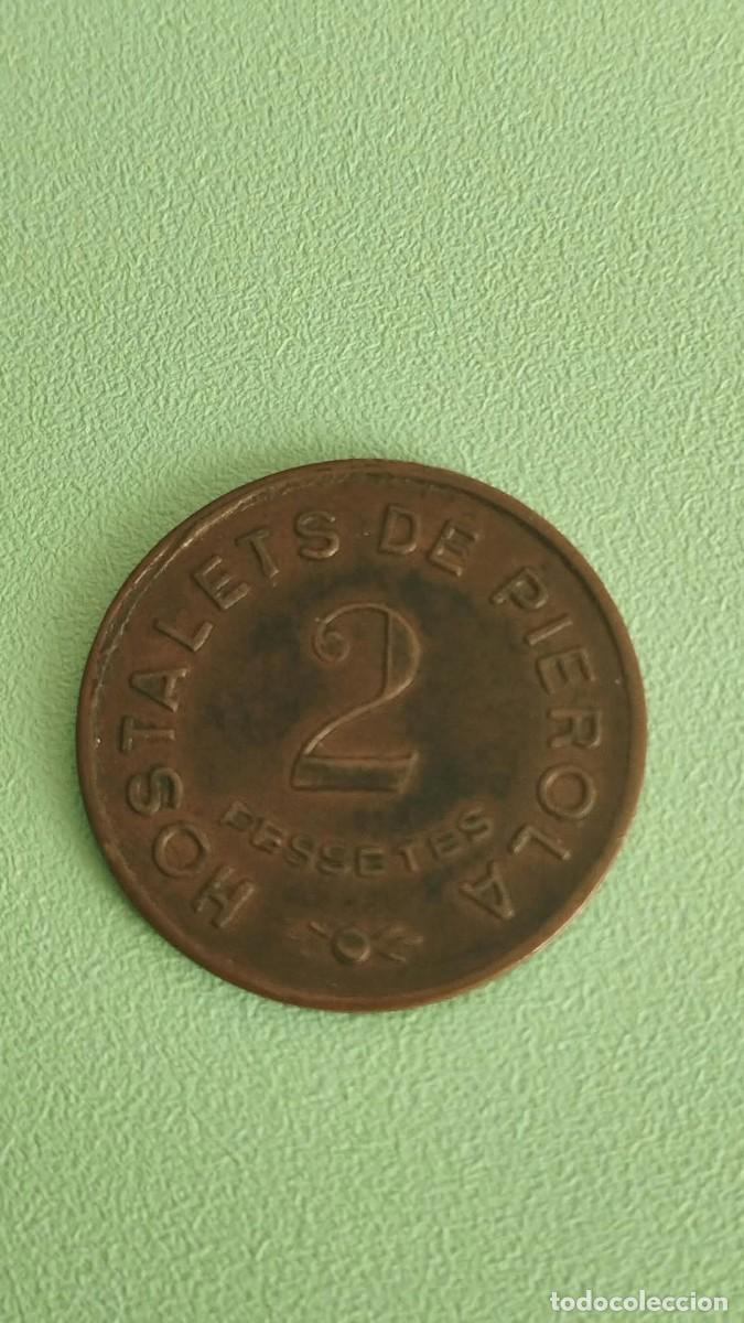 Monedas Rep&uacute;blica: Moneda de 2 Pesetas 1937 - Cooperativa Agr&iacute;cola Hostalets de Pierola (Guerra Civil) - Muy Escasa