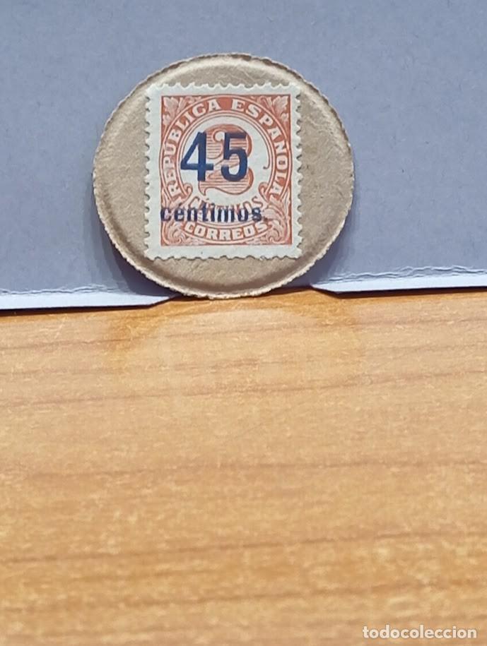 Monedas Rep&uacute;blica: N&ordm; 48 .SELLO MONEDA REPUBLICA. 45CTS (sobre 2cts. )(CIFRAS) 1933/38