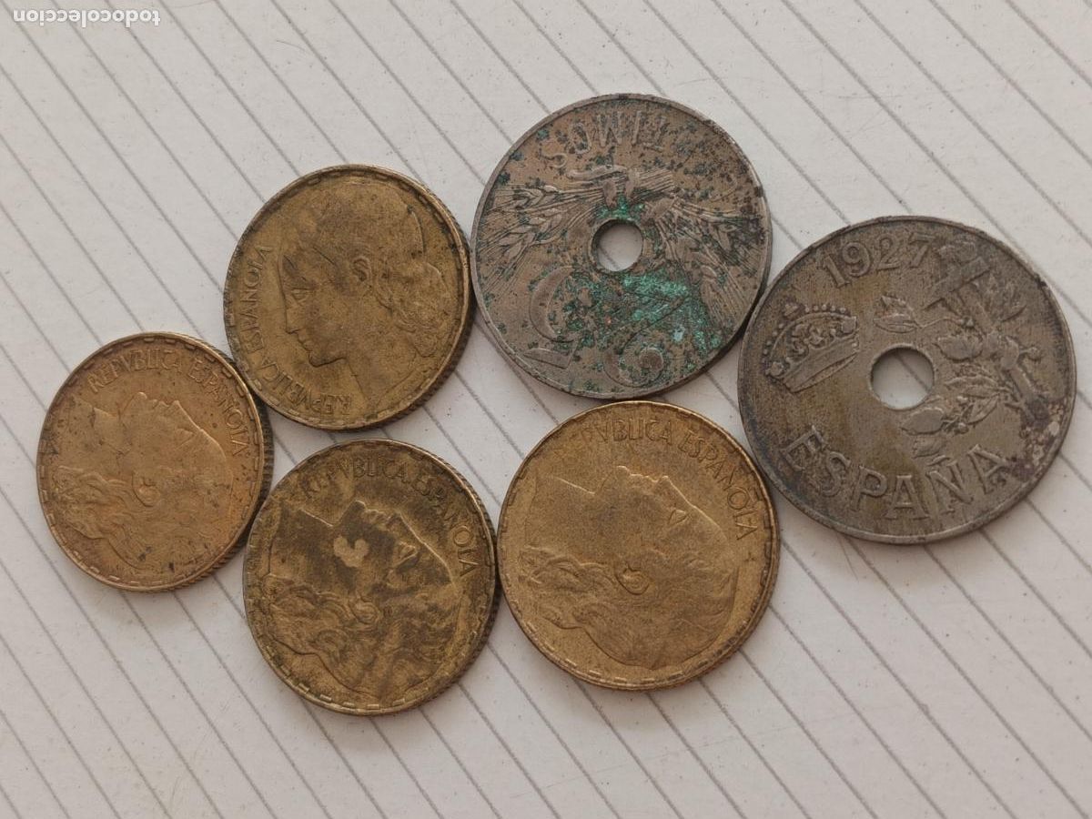Monedas Rep&uacute;blica: 6 monedas II Rep&uacute;blica - Foto 2