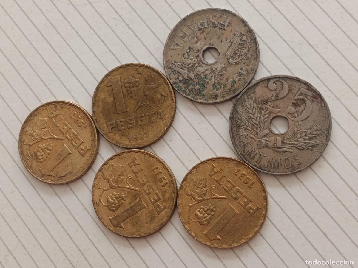Monedas Rep&uacute;blica: 6 monedas II Rep&uacute;blica