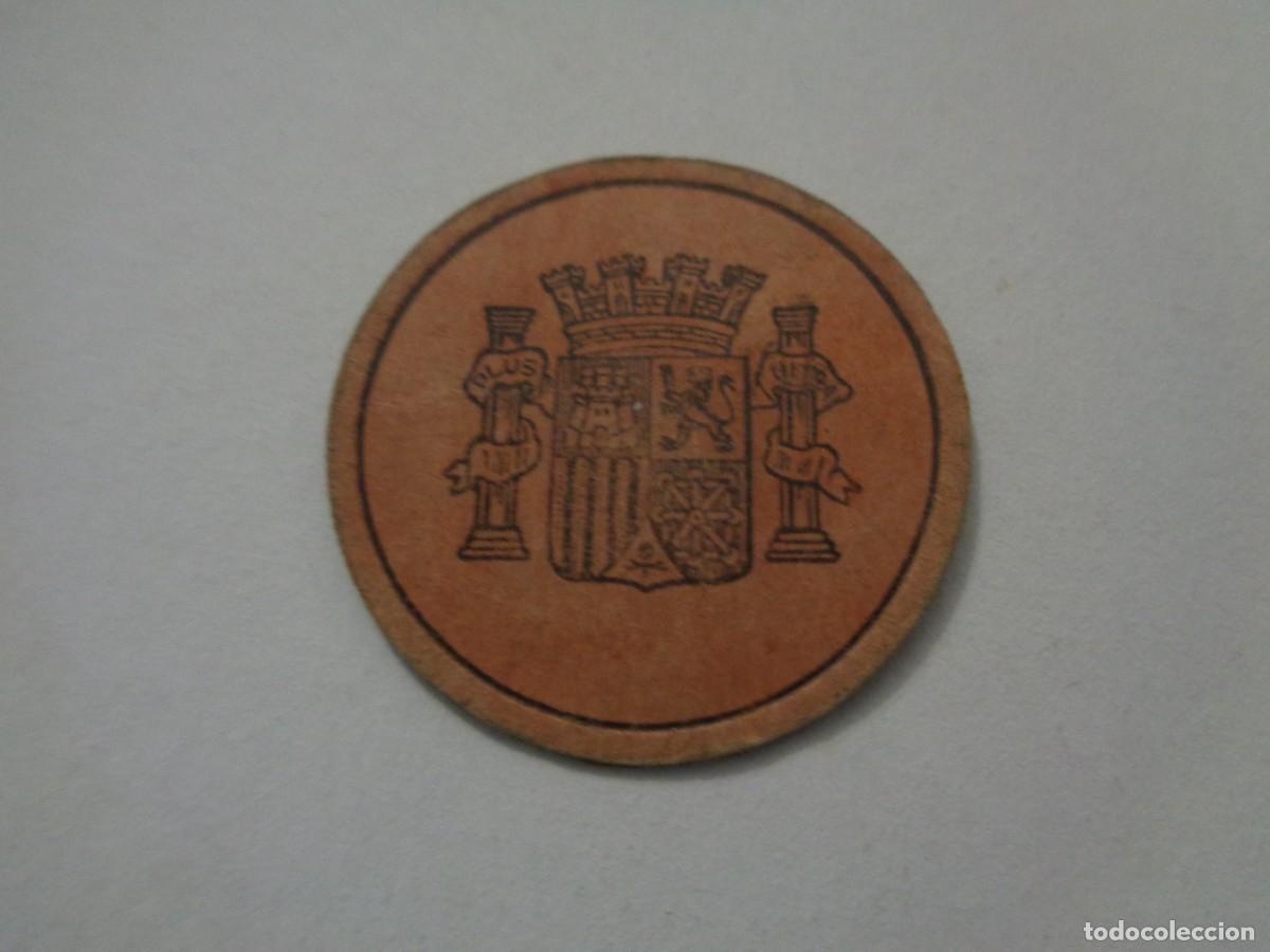 Monedas Rep&uacute;blica: GUERRA CIVIL - REPUBLICA : MONEDA DE CARTON CON SELLO DE 5 CENTIMOS . ORIGINAL.