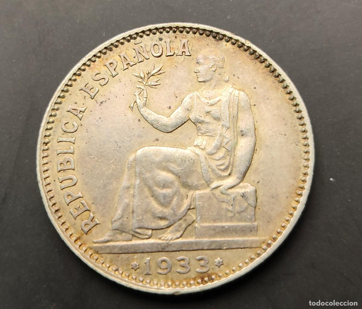 Monedas Rep&uacute;blica: ESPA&Ntilde;A A&Ntilde;O 1933 , 1 PTAS PLATA II REPUBLICA PLATA