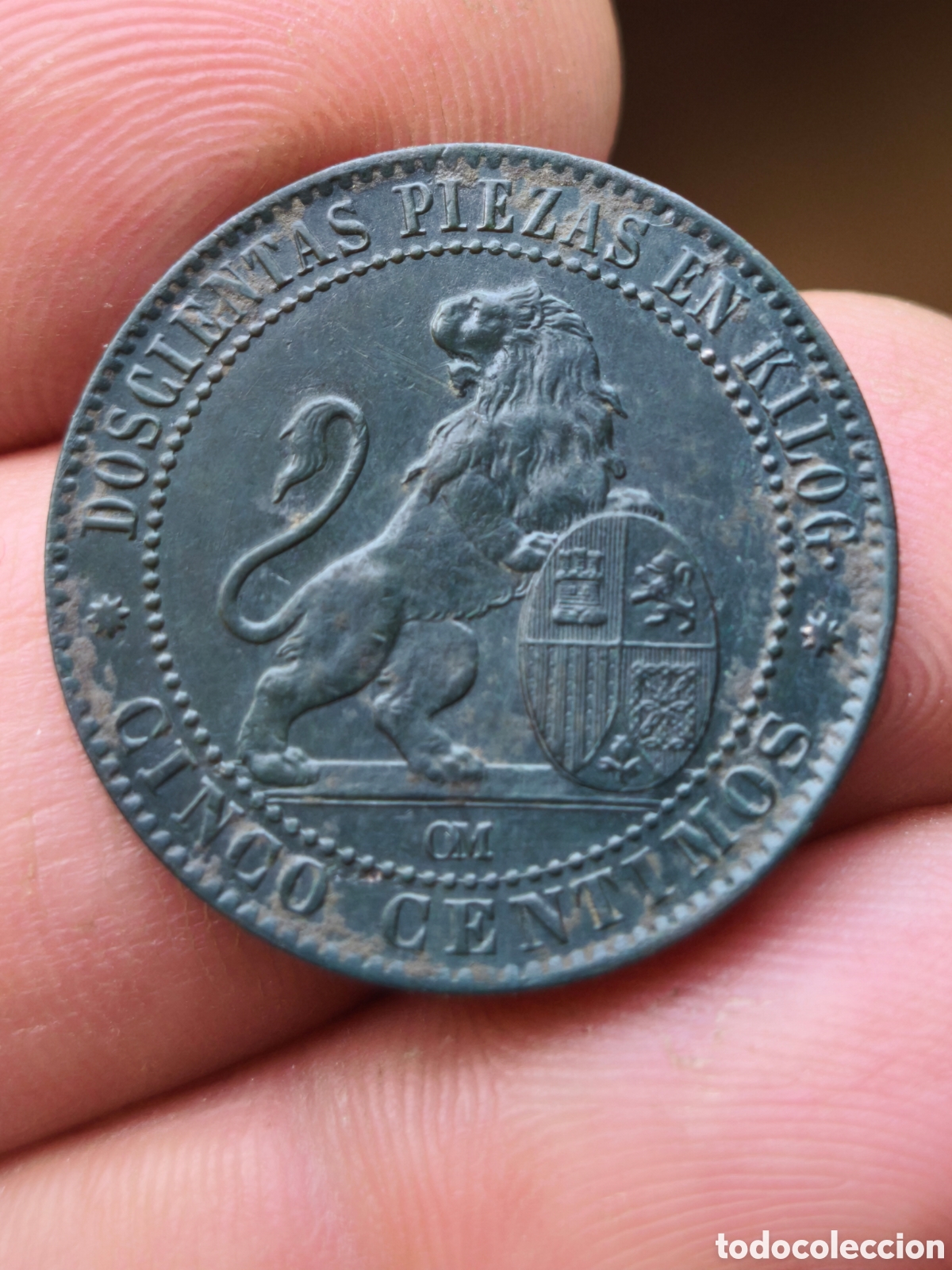 Monedas Rep&uacute;blica: Gobierno Provisional 1870 5 c&eacute;ntimos - Foto 1