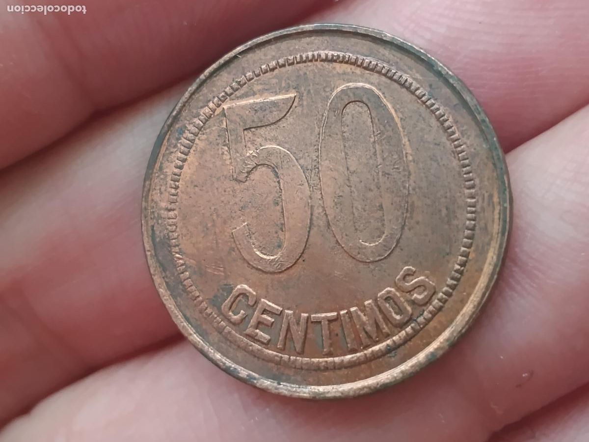 Monedas Rep&uacute;blica: 50 c&eacute;ntimos de 1937 Orlas cuadradas