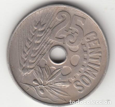 Monedas Rep&uacute;blica: ESPA&Ntilde;A - 25 CENTIMOS DE 1934 - Foto 2