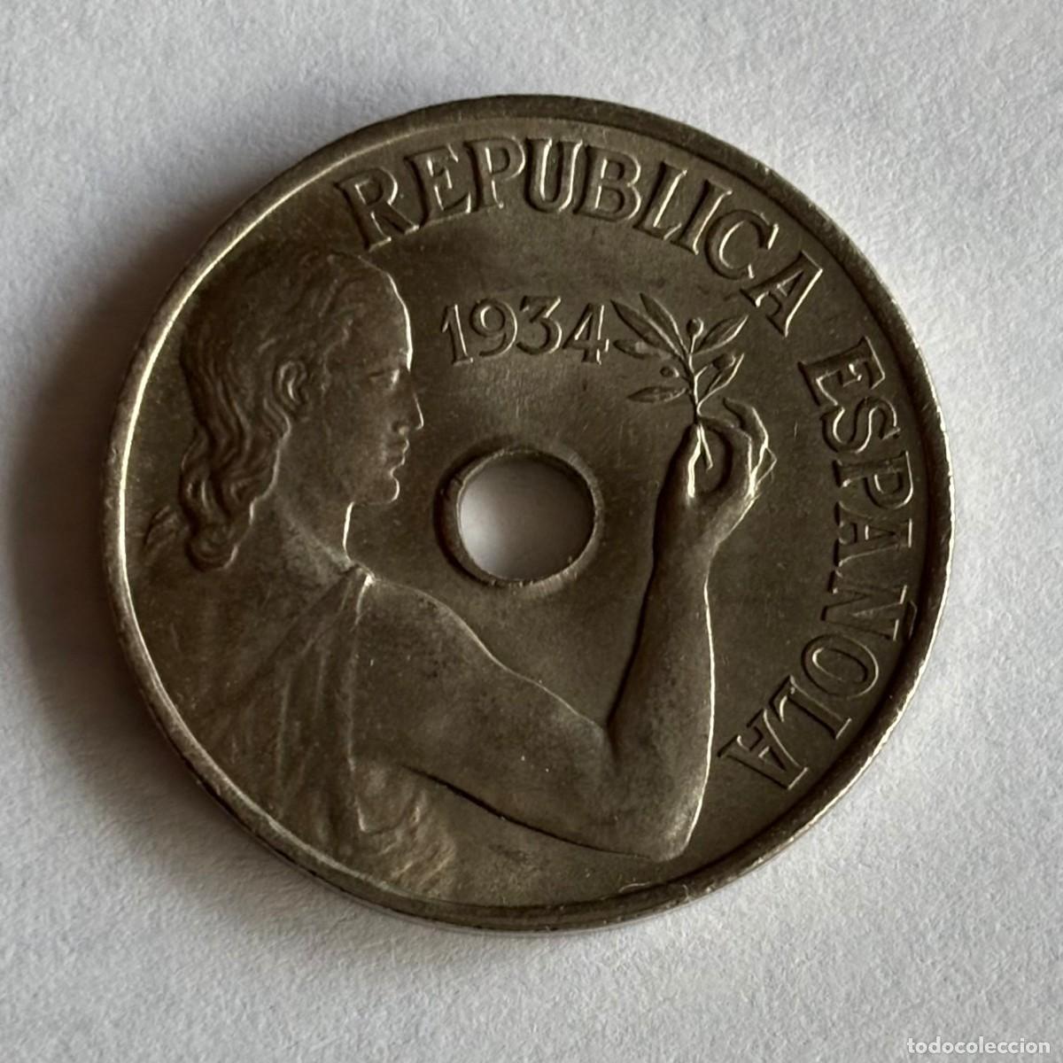 Monnaies R&eacute;publique: MONEDA DE 25 C&Eacute;NTIMOS 1934 FOTO , BONITA