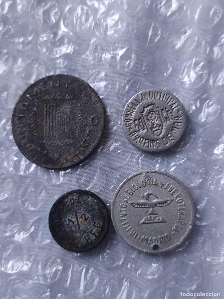 M&uuml;nzen der Zweiten Republik: 10 c&eacute;ntimos 1937 ayuntamiento de Olot y fichas y mas