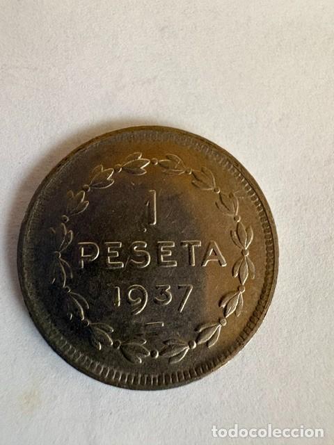 Monedas Rep&uacute;blica: Moneda 1 Peseta 1937 Gobierno de Euzkadi - Guerra Civil (Original 3.8g)