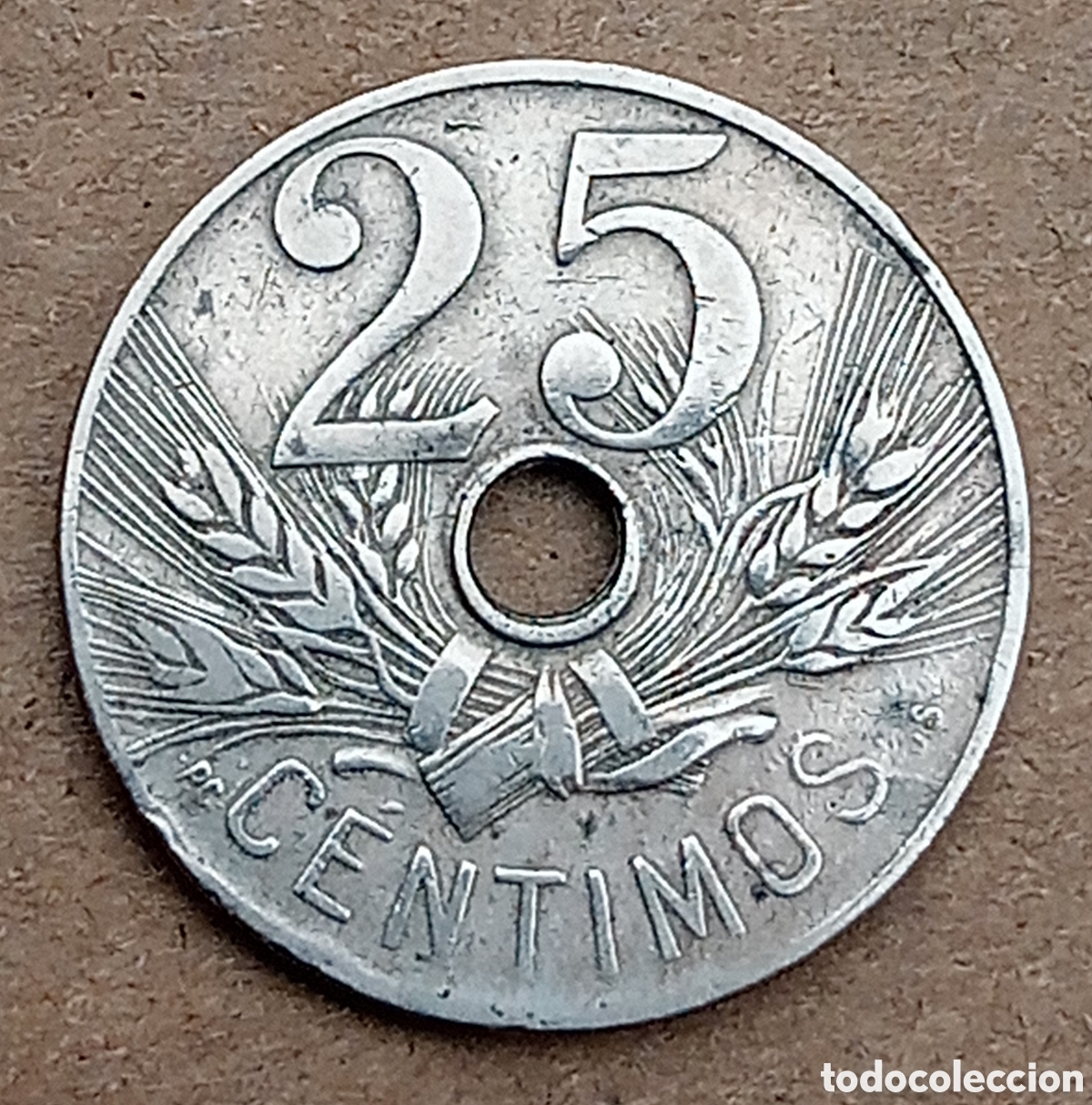 Monedas Rep&uacute;blica: 25 C&eacute;ntimos 1927 - Rc. - Foto 2