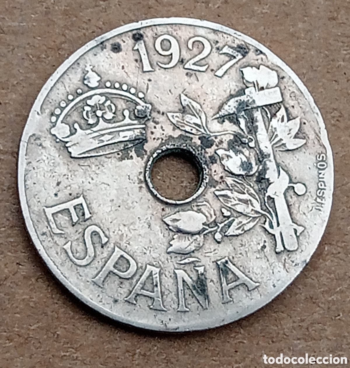 Monedas Rep&uacute;blica: 25 C&eacute;ntimos 1927 - Rc.