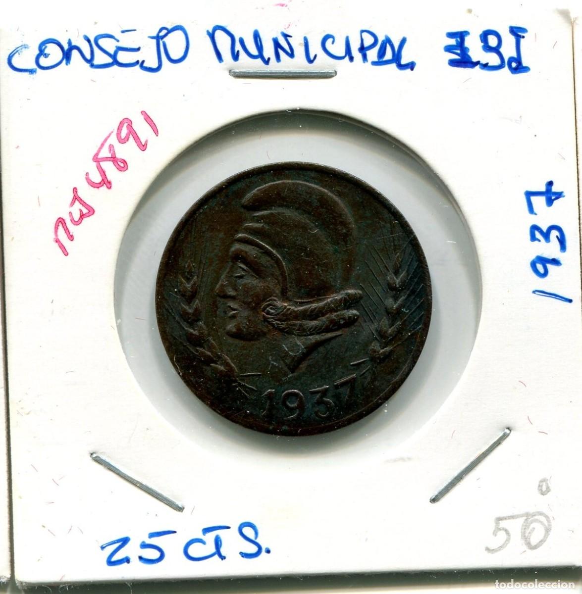 Monedas Rep&uacute;blica: 25 CENTIMOS CONSEJO MUNICIPAL DE IBI ( MES4891 )