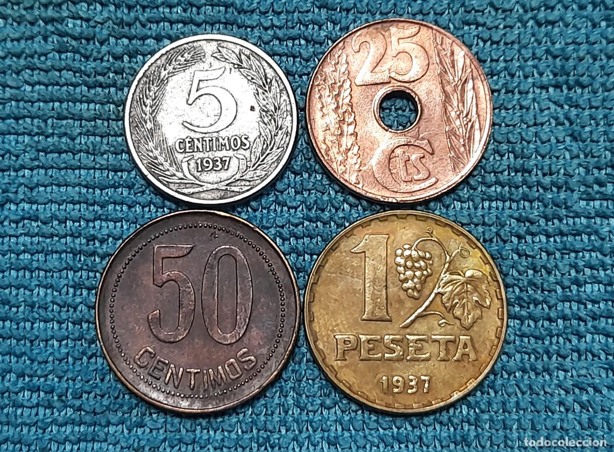 Monedas Rep&uacute;blica: 4 monedas de la Republica Espa&ntilde;ola - Foto 1