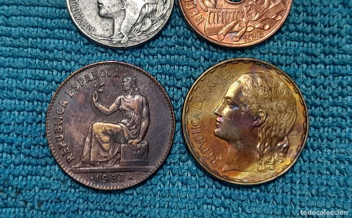 Monedas Rep&uacute;blica: 4 monedas de la Republica Espa&ntilde;ola - Foto 3